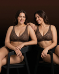Seamless Wireless Jelly Leopard Contour Minimizer Support Bra