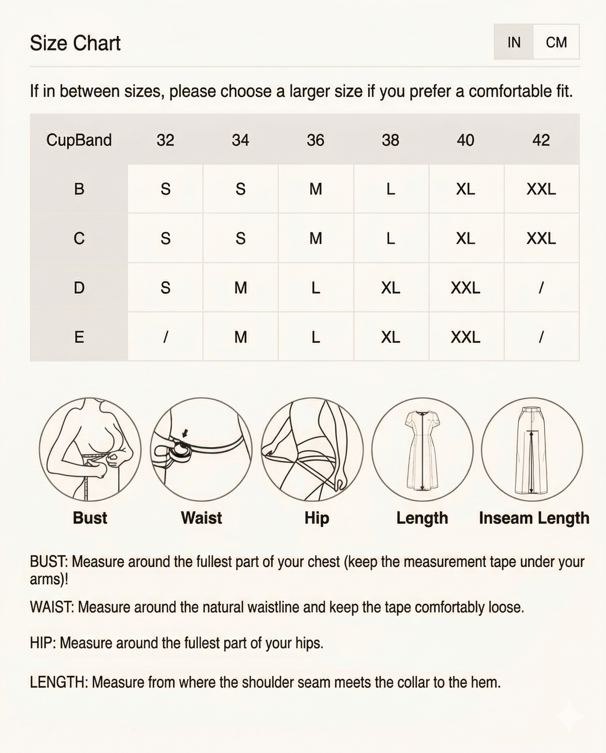Size chart
