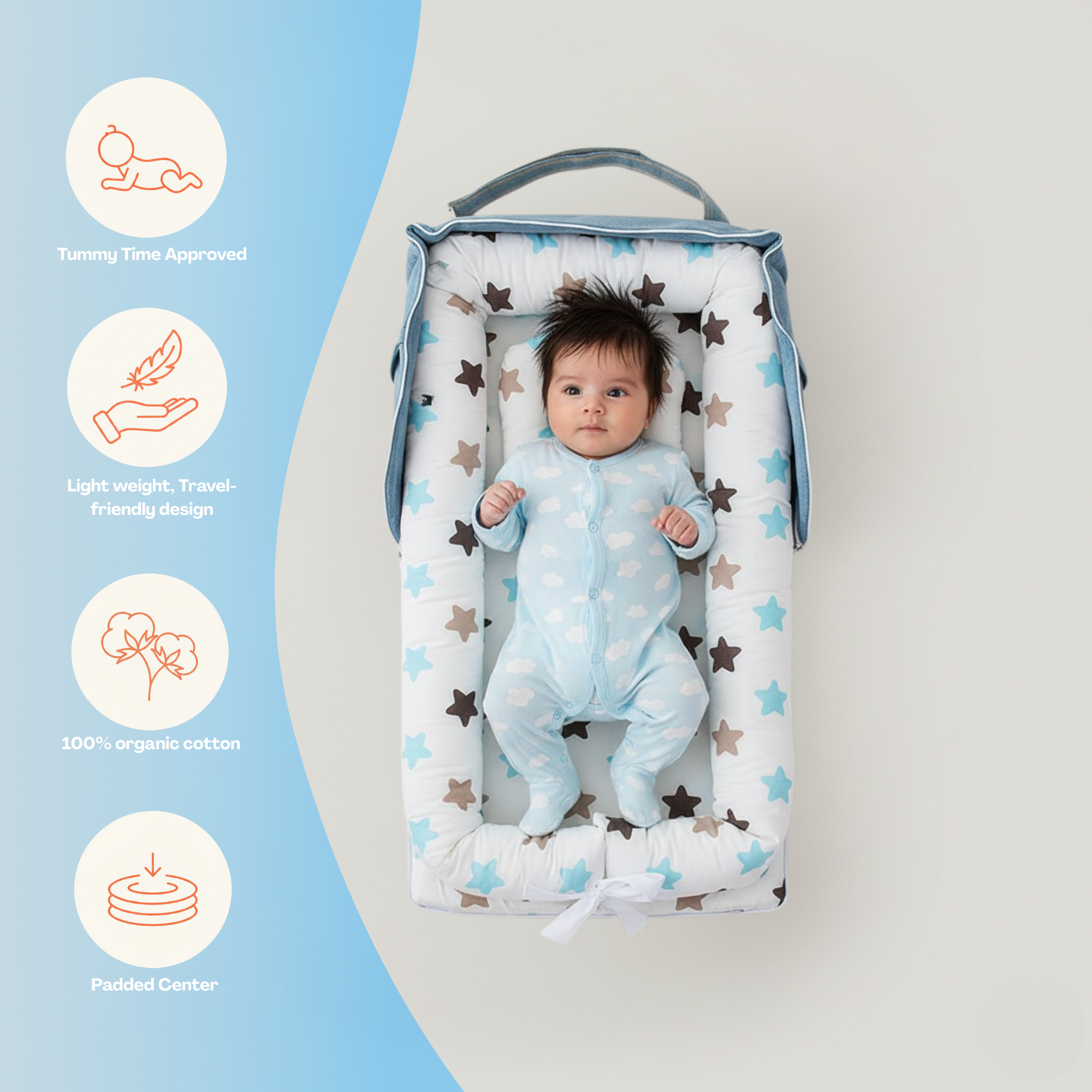 Cradlii Portable Baby Lounger