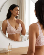Seamless Wireless Jelly Leopard Contour Minimizer Support Bra